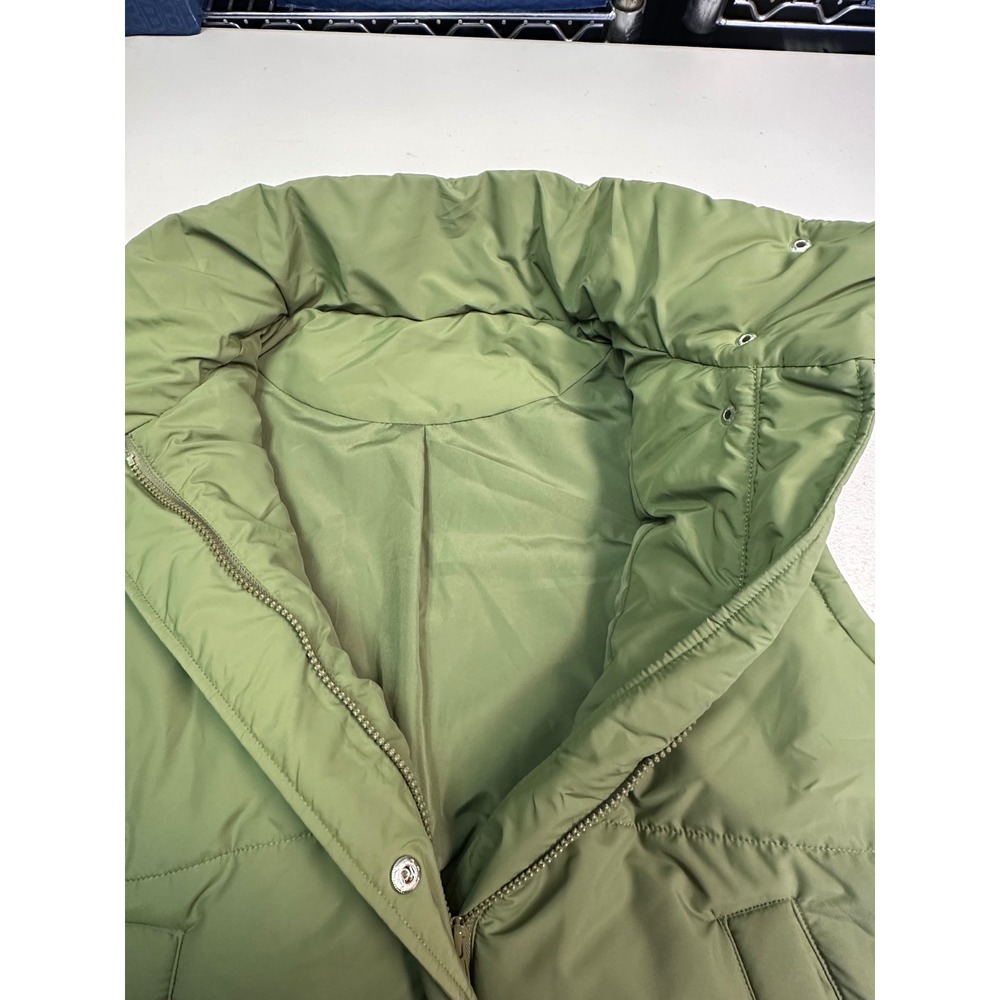 Unbranded Olive Green Puffer Vest Womens Medium‎ Zip Snap Pockets Quilted - Picture 5 of 7